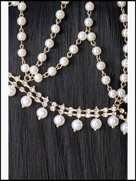 1920s Crystal Cap Headpiece Rhinestone Head Chain Roaring 20s Great Gatsby Hair main image 6